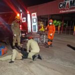 Acidente de moto na madrugada mobiliza Bombeiros à área central