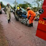 Pista molhada provoca acidente de moto na Avenida Rio Branco