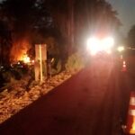 Vídeo: Carreta pega fogo após acidente na BR-262